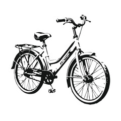 Fototapeta premium bicycle stencil vector hand drawn illustration