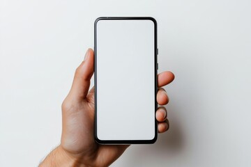Hand Holding Smartphone Mockup Isolated created with Generative AI