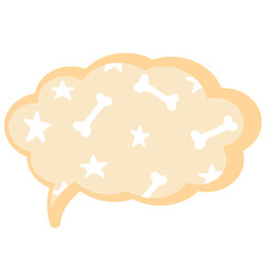 Illustration of Halloween text bubble with bone and star pattern on orange background for decoration, text, message, speech, chatting, dialogue, cartoon, comic, masking tape, sticker, print, campaign