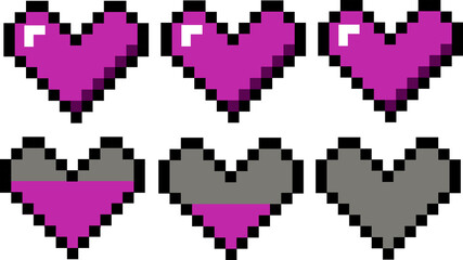 Game, Heart, Life, HP, Pixel art, Cute, RPG, Old