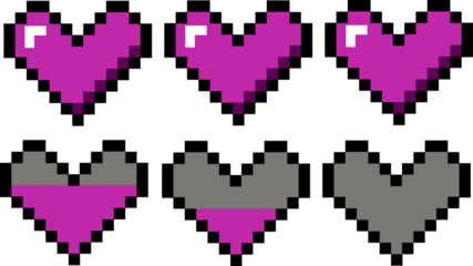 Game, Heart, Life, HP, Pixel art, Cute, RPG, Old