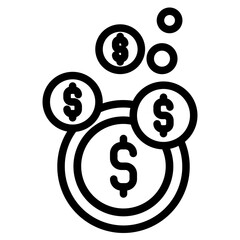 dollar coins icon 