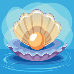 The pearlescent surface of a clam shell Vector illustration