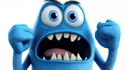 Naklejka premium Angry Blue Monster.
