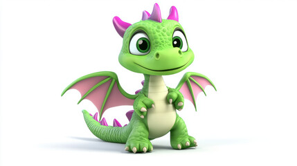 Obraz premium Cute Green Dragon.