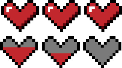 Game, Heart, Life, HP, Pixel art, Cute, RPG, Old