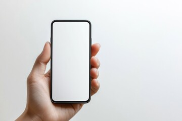 Hand Holding Smartphone Mockup Isolated created with Generative AI