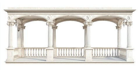 Fototapeta premium Elegant architectural structure featuring classical columns and arches, ideal for interior or exterior design applications.