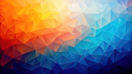 Fototapeta premium A colorful and vibrant background featuring a polygon shape with a gradient transition from orange to blue with a subtle depth of field effect, wallpaper, blue, colorful, abstract, shape
