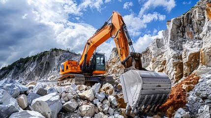 excavator doing work in a construction