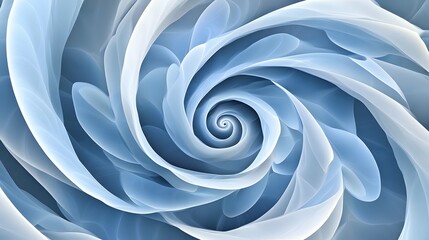 Abstract Blue Swirling Fractal Art Design