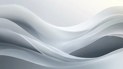 Obraz premium Elegant abstract white and light gray wave design featuring modern soft luxury texture with smooth, clean vector background for contemporary digital projects