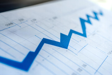 Photo growth graph business chart data diagram on success financial graph presentation 
