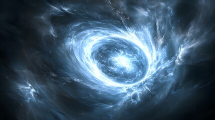Naklejka premium Abstract Blue Swirling Vortex Energy Background