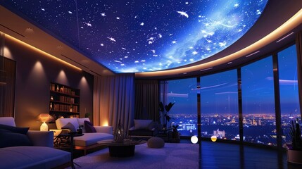 High tech home circadian rhythm lighting system with sky simulation