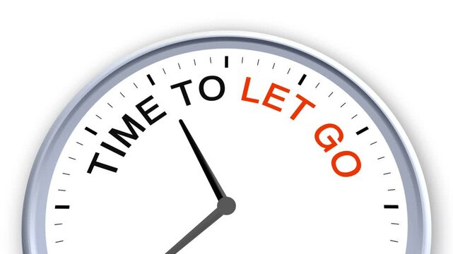 Time to Let Go Word or Text on Clock Moving Fast for Time Concept on White Background and Green Screen
