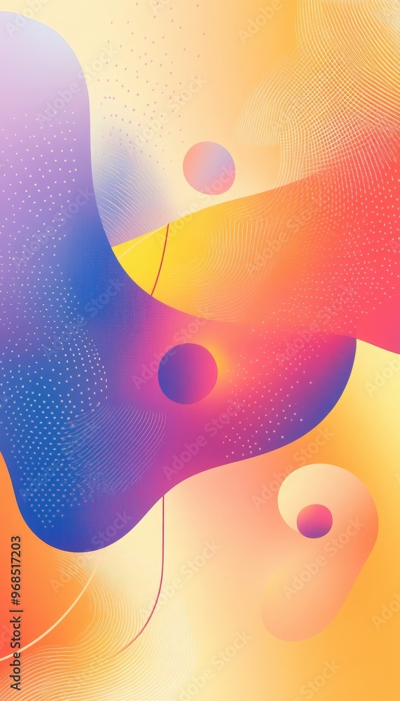 Poster a vibrant abstract design featuring colorful shapes and smooth gradients, perfect for backgrounds or