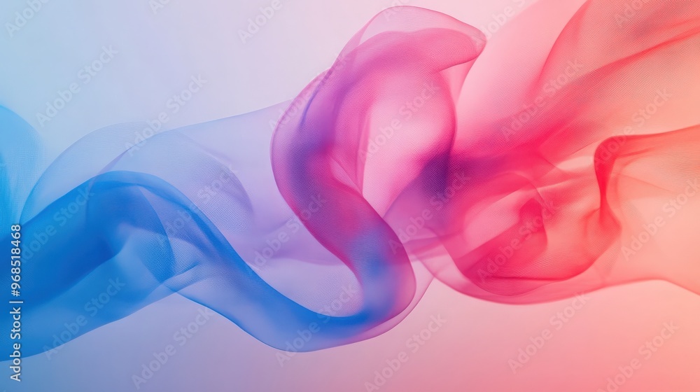 Poster elegant swirling smoke in vibrant red and blue hues creating a mesmerizing abstract background for a