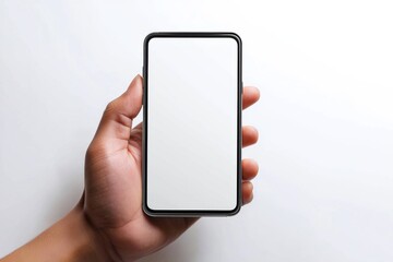 Hand Holding Smartphone Mockup Isolated created with Generative AI