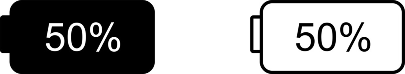 Obraz premium Unique Half Battery Vector Icon