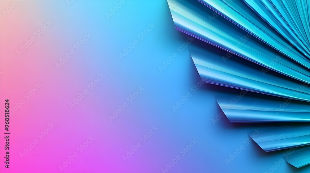 Poster futuristic radial gradient background - metallic silver and electric blue design with glowing edges 