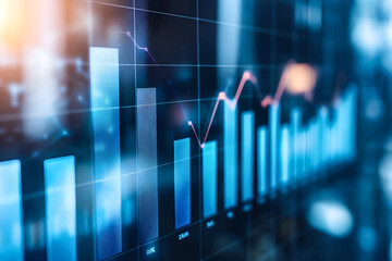 Photo growth graph business chart data diagram on success financial graph presentation 
