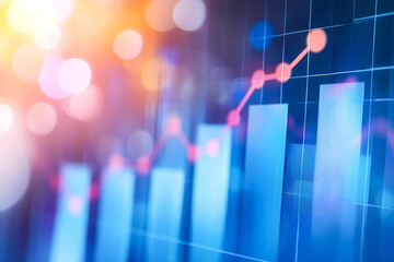 Photo growth graph business chart data diagram on success financial graph presentation 
