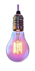 Fototapeta premium Stylish vintage light bulb with a glowing filament, perfect for modern and retro interior designs, creating a warm ambiance.