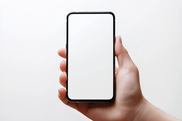 Hand Holding Smartphone Mockup Isolated created with Generative AI