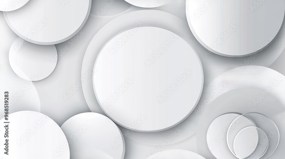 Poster abstract gray circle background with white transparency - modern vector design for minimalist web an
