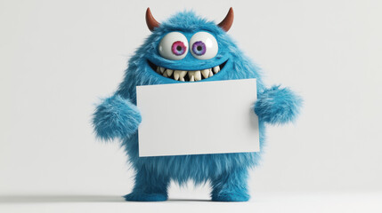 Fototapeta premium Fuzzy Monster Sign.