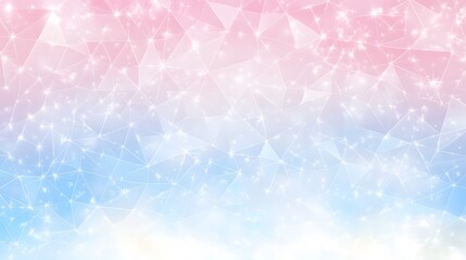Abstract Geometric Background with Sparkling Stars and Pink Blue Gradient