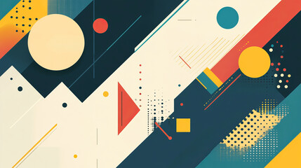 abstract background with geometric shapes design in three colors  