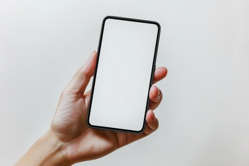 Hand Holding Smartphone Mockup Isolated created with Generative AI