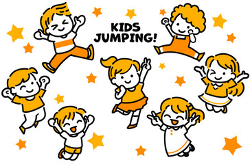 元気な子ども達 ジャンプ