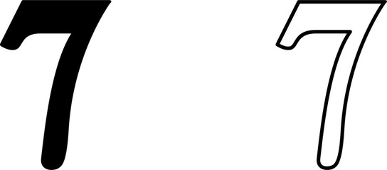 Number Seven Vector Icon