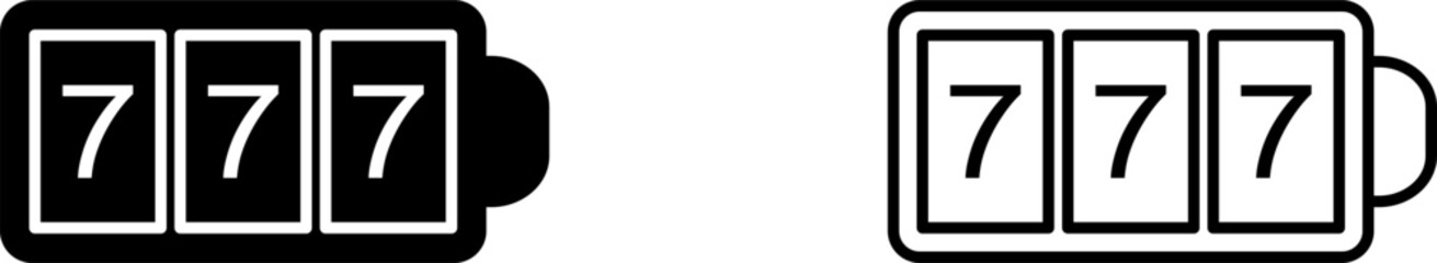 Slot Machine with Sevens Vector Icon