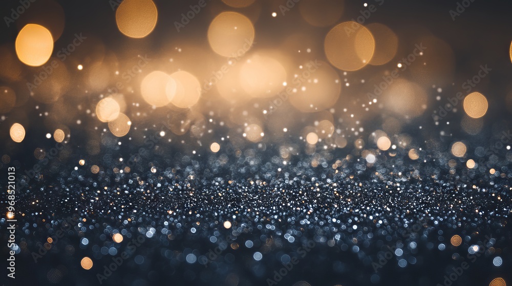 Aufkleber abstract background of silver glitter and gold lights with a de-focused effect, creating a sparkling