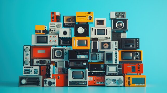 Audiovisual equipment from different eras highlighting the importance of preserving historical media