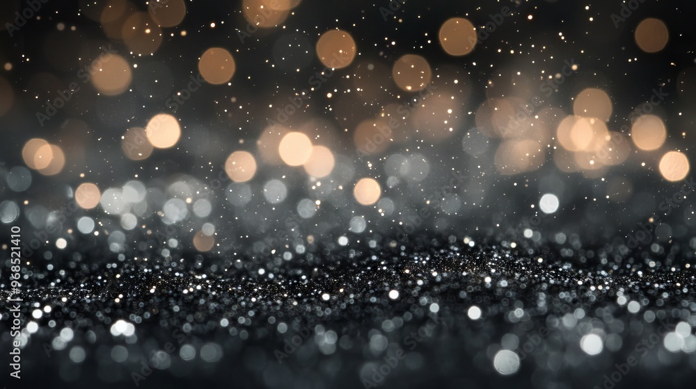 Aufkleber abstract background of silver glitter and gold lights with a de-focused effect, creating a sparkling