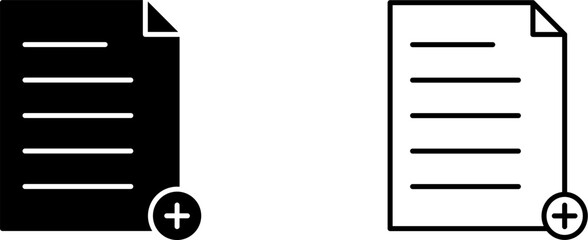 Unique Add File Vector Icon