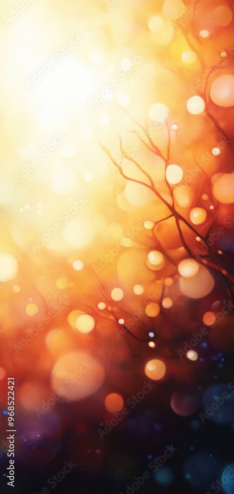 Poster a stunning abstract background featuring warm colors and soft bokeh effects, perfect for creative pr