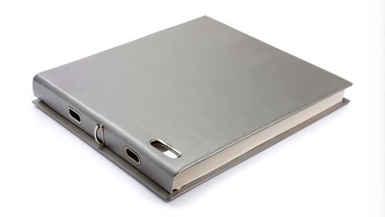 Gray Binder File Folder isolated on white background Bird s Eye View, stationery, binder, office, paper, paperwork, office supplies, convenience, administrative, neat, file folder