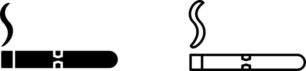 Unique Lit Cigar Vector Icon