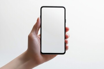 Hand Holding Smartphone Mockup Isolated created with Generative AI