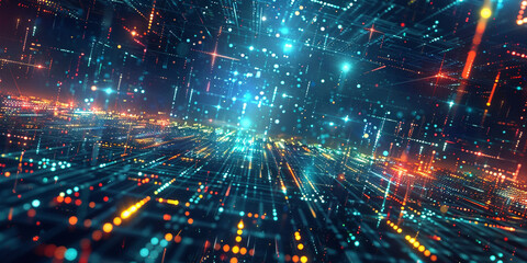 Dynamic Abstract Digital Art with Vibrant Colors and Shapes
