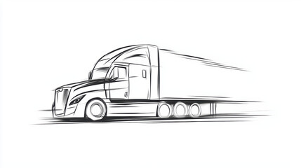 Semi Truck Sketch.