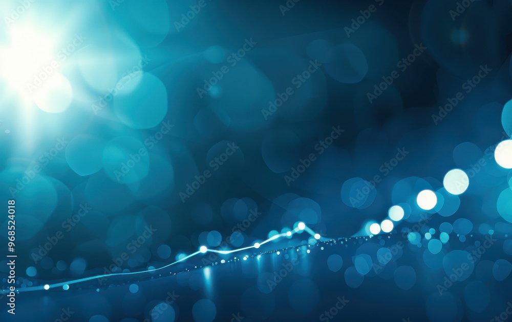 Poster a vibrant abstract background featuring flowing light waves and sparkling bokeh effects in a soothin