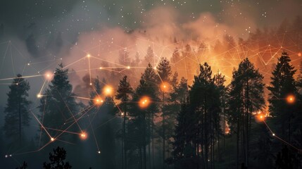 High tech smart forest fire prevention system with IoT sensors