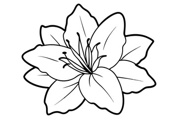 Azalea flower silhouette vector, Azalea silhouette, Azalea silhouette black clipart